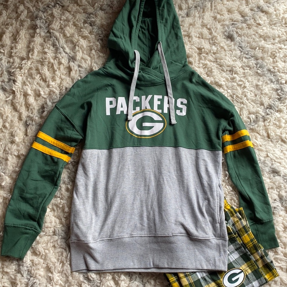 NFL Green and Gray Green Bay Packers Colorblock Hoodie